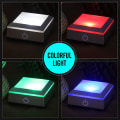 Miniatyrbilde 3 av 5: LED-lysbase for glasskule, flerfarget showstativ, displayplate, displaystativ, opplyst base, 3D-laserkrystallkunst med berøringsfølsomhet (sfærisk fordypning)