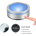 Miniatyrbillede 2 af 5: LED Lys Base Multicolor Rund Show Stand Display Plade Base Display Lys Base til 3D Krystal Glas Kunst med Følsom Berøringsswitch (Flad Base)