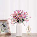 Miniatyrbilde 5 av 5: 6 stk. Kunstige Tusenfrydblomster Utendørs Falskt Løvverk Grønt Fuskplanter For Vindus Hjem Bryllup Kontor Dekor A Pink