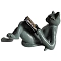 Miniatyrbillede 4 af 5: Harpiks Katteskulptur, Sød Læsende Bog Kat Statue, Harpiks Ornamenter med Briller, Dekorativ Kat Statue til Hjem Stue Kontor