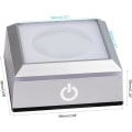 Miniatyrbillede 5 af 5: LED-lysbase til glaskugle, flerfarvet showstand, displayplade, oplyst base, 3D-laserkrystalkunst med følsom berøring (sfærisk fordybning)