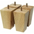 Miniatyrbild 1 av 5: Set med 4 möbelben i trä - Soffben - M8-bultar (10 cm)