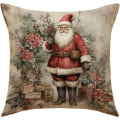 Miniatyrbild 3 av 5: 4 st Merry Christmas örngott julklappar julgran fyrkantiga örngott linne dragkedja kuddfodral (18x18 tum)