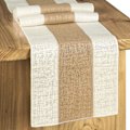 Miniatyrbilde 1 av 5: Hesseløper i jute, rustikk bordløper, bondegårdsdekor, makramé bordløper, vevd jute stoff, lys kant 12x48 tommer