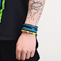 Miniatyrbillede 2 af 3: Herre Simpel Vintage Vævet Læderarmbånd Legering Læderarmbånd Sæt