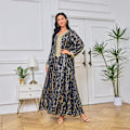 Miniatyrbillede 2 af 5: Damekjole V-hals slim fit bundstof varm stempling moderigtig high-end robe (Blå,XL) Blue XL