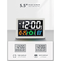 Miniatyrbillede 2 af 5: Digitalt vækkeur med 5,5\" stort LED-tidsdisplay, justerbar alarmvolumen, 6 lysstyrkeniveauer, alarminstillinger, ugedag, USB-oplader