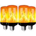 Miniatyrbillede 1 af 4: 4 stk. Flammepære, E27 5W LED Flammeeffekt Pære med 4 Lystilstande, Dekorative Pærer til Halloween, Jul