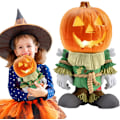 Miniatyrbilde 1 av 5: Lysende Gresskar Ridder Statue - LED GNOME Figur Dekorasjon Lys | Halloween Dekorasjon Lampe, Harpiks Bord Nattlys Lampe, Ereqeip