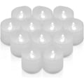 Miniatyrbillede 1 af 5: Opgraderede LED-flammeløse stearinlys, te-lys, 12 stk. batteridrevne, flimrende votivlys til julefest - koldt hvidt