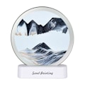 Miniatyrbild 1 av 9: Flytande sandmålning, uppgraderad 3D djuphavsandscen flytande dynamisk display med LED-lampor, hemmakontors skrivbordsdekoration Black quicksand light