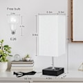 Miniatyrbillede 5 af 5: 3-Farvet Bedside Lampe med USB Port og AC Stikkontakt Bordlamper til Soveværelse Natbordlamper med Blå Skærm Sort Metal Bedlampe