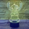 Miniatyrbilde 4 av 5: Tegneserie Stitch 3D-lampe Soverom Bord Nattlys Akrylpanel USB-kabel 7 Fargeendring Berøringssokkellampe Barnegave