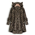 Miniatyrbillede 2 af 3: Plysjakke med katteører, uregelmæssig trendy ensfarvet jakke til kvinder Leopard dark color 4XL