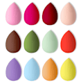 Miniatyrbillede 1 af 7: 12 stk. Makeup Svampe, Professionel Makeup Svampe Blender, Sæt, Foundation, Blending, Beauty Svamp, Blød Setting, Ansigts Puder (Multifarvet) water droplets