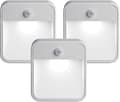 Batteridriven rörelsesensor LED-nattlampa, 3-pack, vit, 3 stycken