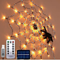 Miniatyrbillede 3 af 5: Edderkoppespindlys med plys-edderkop til Halloween-dekorationer, 60 LED (varm hvid) (1 stk)