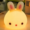 Miniatyrbillede 1 af 5: Sød Natlampe 7 Farveskift USB Genopladelig Kaninlampe til Børn Børnehave Baby Piger Nyfødt Gave, LED Touch Bærbar Dyr Silikone