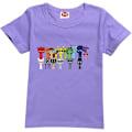 Miniatyrbild 1 av 9: Sprunki T-shirt för pojkar barn Sprunki tröja för fans present figur tryckta småbarns t-shirts Sprunki Merch Studenttoppar Purple 100cm