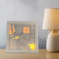Miniatyrbilde 4 av 5: LED-lysende fotoramme nattlys for soverom nattbord, USB-drevet 3 lyseffekter lindrer tretthet med omgivelseslys diffuserer lys (20,5 cm)