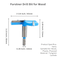 Miniatyrbillede 2 af 4: Qjaiune 3-3/8 tommer / 85mm Forstner bor, 3,375 tommer kedelig bit cutter wolframcarbid træ hul sav auger åbner, træbearbejdning hul åbner