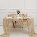 Miniatyrbillede 4 af 4: Thanksgiving-bordløber i rustfarvet ostelærred - 13,3 fod Boho-gaze-ostelærred - 160 tommer lang til bryllup, brude- og fødselsdagsfester