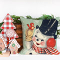 Miniatyrbild 4 av 5: Jul kuddfodral jultomten snögubbe kasta kuddfodral glatt ljus låt det snöa kuddfodral, 18 x 18 tum, 4-pack