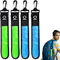 Miniatyrbilde 1 av 7: LED Blinkende Lys for Skolesekker, 4 Stykker Barnereflektorer Blinkende Lys, Skolesekker med 3 Moduser, Sikkerhetslys, Vanntett Reflektor (Gul) Green+Blue