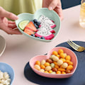 Miniatyrbillede 4 af 4: 10 stk. Hjerteformede middagstallerkener, middagsstel, 6 tommer madtallerkener, underkopper, bakke, frugt- og snacks skåle, BPA-fri (pink)