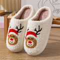 Miniatyrbillede 1 af 7: RUYI Jule-Tøfler til Kvinder og Mænd - Plys Tøfler, Vintertøfler Varme og Fluffy, Skridsikre Letvægts Bløde Tøfler, Julegaver Christmas deer 42-43 (suitable for size 41-42)