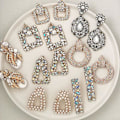 Miniatyrbillede 3 af 5: 2022 Nye Mode Boho Krystal Øreringe Til Kvinder Rhinestone Statement Perle Drop Dingle Øreringe Jule Smykker Gaver