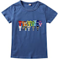 Miniatyrbild 1 av 9: Sprunki T-shirt för pojkar barn Sprunki tröja för fans present figur tryckta småbarns t-shirts Sprunki Merch Studenttoppar Royal blue 150cm
