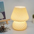 Miniatyrbillede 1 af 5: Svampe Lampe, Glas Svampe Natlampe Sød Sengebord Lampe med Fjernbetjening til Børn, Æstetisk Stående Lampe Lys（Hvid）