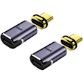 Miniatyrbild 1 av 7: 2 st USB-C Magnetisk Adapter, PD 140W, 40 Gbps Dataöverföring, Magnetisk USB-C Adapter, Typ C Magnetisk Kontakt för Laptop Telefon HDTV