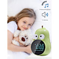 Miniatyrbild 3 av 5: Klocka för barn: Söt päron design, snooze, trippelalarm, 5 ringsignaler - Premium digital väckarklocka för barns sovrum - Uppladdningsbar