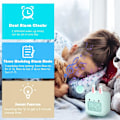 Miniatyrbild 4 av 5: Digital väckarklocka för barn, kanin med nattlampa, timer och snooze, USB-laddningsbar sängklocka för flickor pojkar sovrum skolgåva, grön