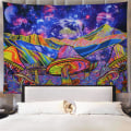 Miniatyrbild 2 av 5: Trippy gobeläng Färgglad bergsgobeläng Psykedelisk galax rymd gobeläng Hippie vägggobeläng Fantasy planeter gobeläng Väggbonad för sovrum
