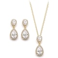 Miniatyrbild 1 av 5: Tåardrop Cubic Zirconia Drop Örhängen Halsband Brud Smyckeset Bröllop Bal Gåvor För Brudtärna