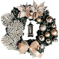 Miniatyrbild 1 av 4: Julkrans Konstgjorda Blommor Champagne 25cm Julkransar Julkrans För Inomhus Utomhus Juldekoration För Dörr Vägg Fönster