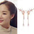 Miniatyrbilde 2 av 4: Clip på øredobber uten hull i ørene Frynser Dangle Tassel Drop Cubic Zirconia Blomst Kvinner Jenter