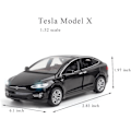 Miniatyrbillede 2 af 5: Træk tilbage biler legetøj med lys og musik, legering diecast elektronisk bilmodel X 1:32, mini køretøjer legetøj til børn børn småbørn Tesla bil elskere