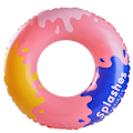 Miniatyrbilde 1 av 4: Oppblåsbar badering for barn, badering poolbøye, retrostripet PVC oppblåsbar bøye poolbøye Splash ink style (pink) Suitable for ages 2-4