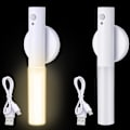 Miniatyrbillede 1 af 4: 2 stk. Bevægelsessensor Natlys Magnetisk Væglampe USB LED Lys Genopladelig Stick Trådløs Trappe Indendørs Trævægslamper med Stort Batteri