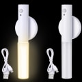 Pikkukuva 1 / 4: 2 kpl Liiketunnistimella Varustettu Yövalo Magneettisella Seinäkiinnityksellä USB LED-Valot Latautuvat Tikku Langattomat Portaat Sisätilojen Puinen Seinävalaisin Suurella Akulla