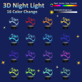Miniatyrbilde 3 av 4: Hologram Controller 3D nattlys for barn, 16 farger og fjernkontroll dimmerkontroll gutt jente videospill romtilbehør som julebursdagsgave for barn