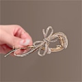 Miniatyrbillede 3 af 4: Hårklemme Fransk Perle Rhinestone Twist Bananhårklemme Dame Hårtilbehør #19