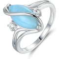 Miniatyrbilde 1 av 2: Plated Created Ruby, White Fire Opal & Cubic Zirconia Accents Ring
