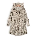 Miniatyrbillede 2 af 3: Plysjakke med katteører, uregelmæssig trendy ensfarvet jakke til kvinder Leopard light color 4XL