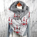 Miniatyrbilde 2 av 3: Jule skjerf for kvinner mote vinter print knapp myk casual varm halstørkle damer store kasjmir wraps sjal