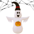 Miniatyrbild 4 av 5: Uppblåsbar Halloween-spöke, pumpa, katt, uppblåsbar Halloween-spöke med LED-lampor | Läskiga uppblåsbara för utomhusgård för Halloween-fest
